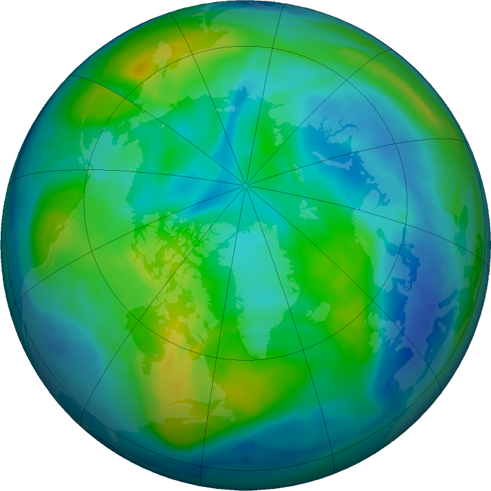 Arctic ozone map for 18 November 2020